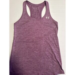 Under Armour HeatGear Purple Space Dye Racerback Tank Top Womens XS Loose Fit